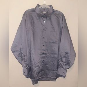 Geoffrey Beene Sateen Wrinkle Free Men’s Dress Long Sleeve Shirt XL